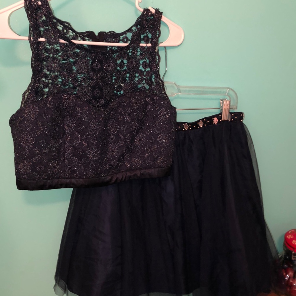 Navy Blue 2 piece homecoming dress